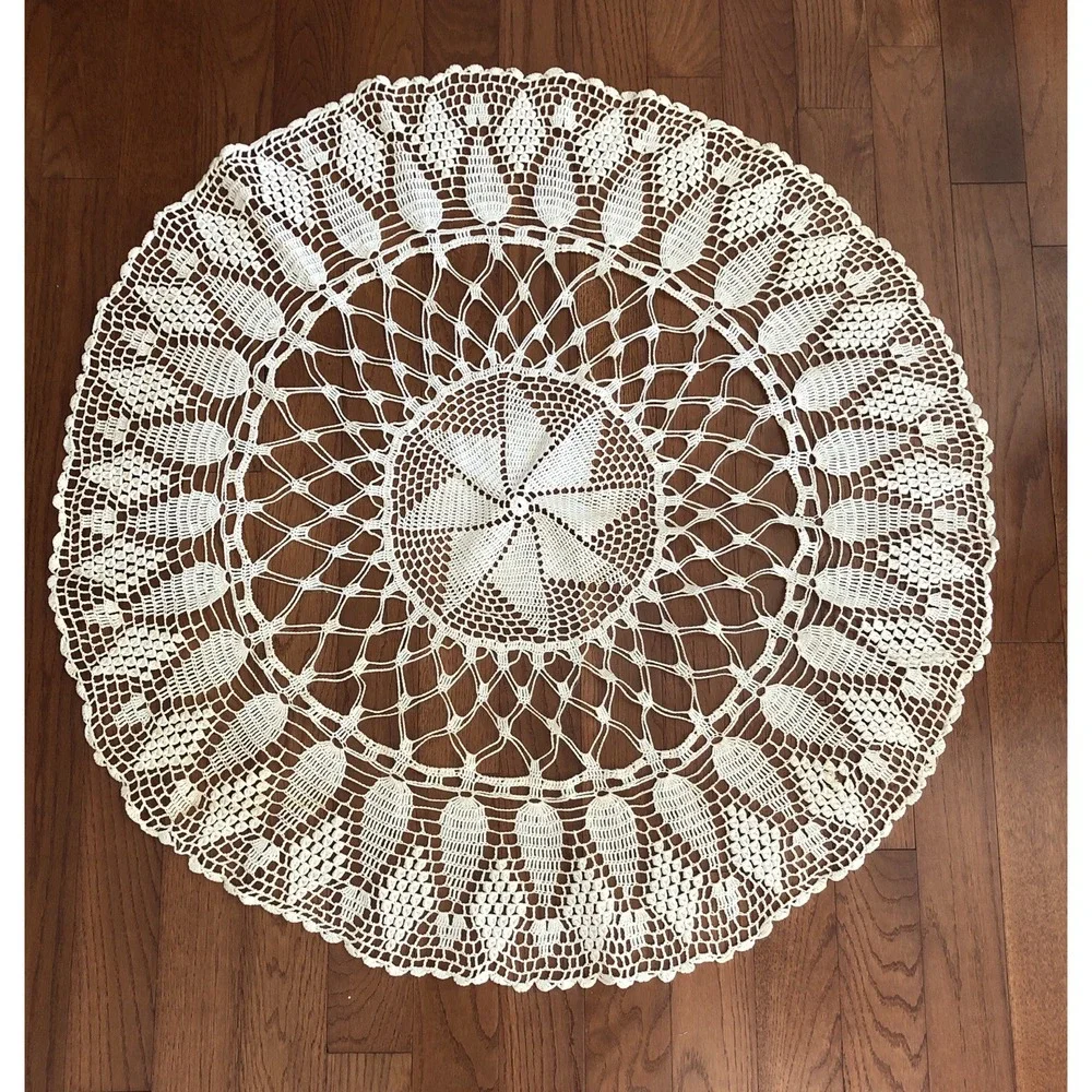 Vintage Ivory Hand Crocheted 40